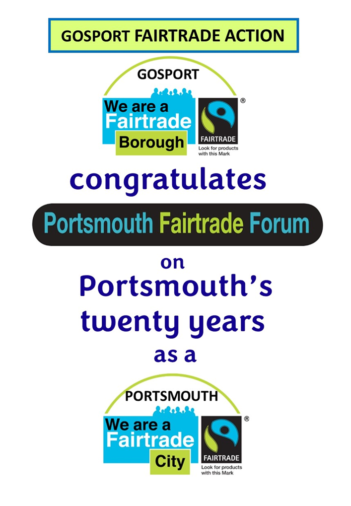 Card fro GFA congratulating Portsmouth